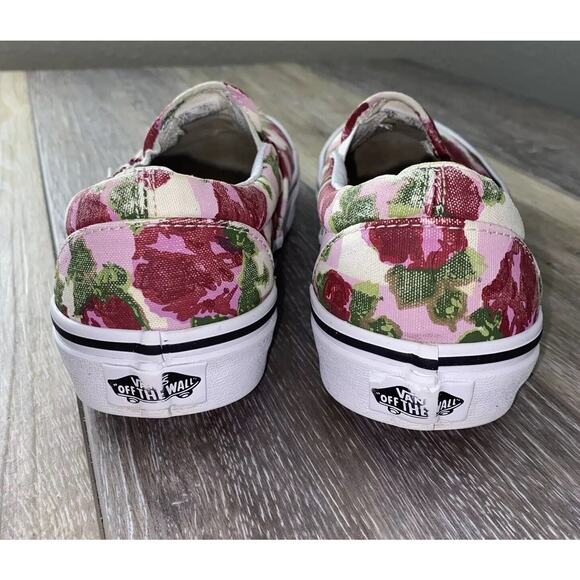 Vans Pink and Red Floral Slip-On Sneakers - Picture 7 of 10